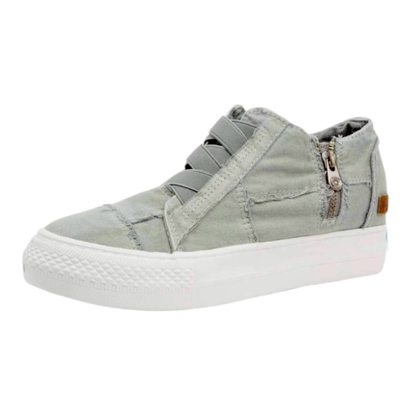 BLOWFISH Malibu Mamba Canvas Grey Wedge Platform Sneakers Women's 7.5 - Picture 1 of 16